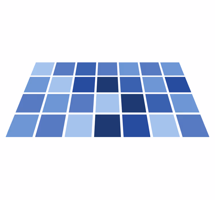Blue tones tiles floor carpet - TenStickers
