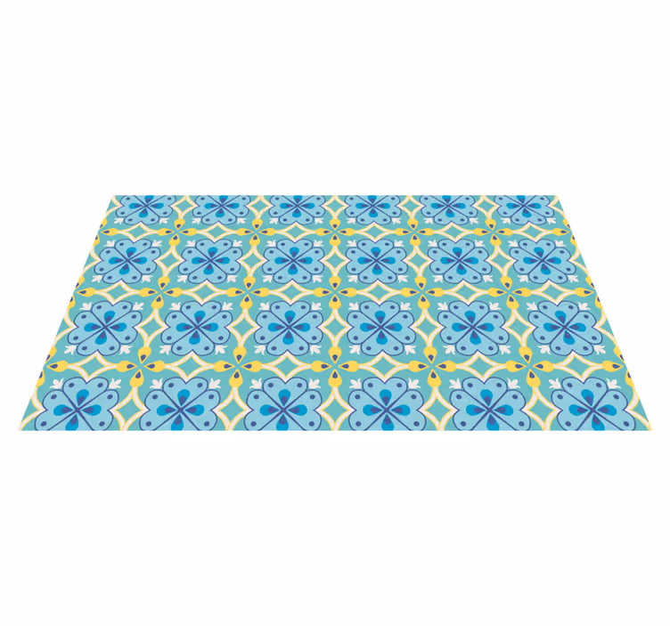 Blooming elements tile vinyl rug - TenStickers