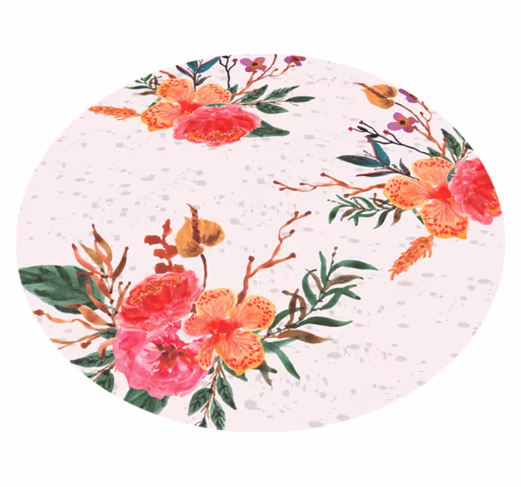 Flowers in texture effect floral rug - TenStickers