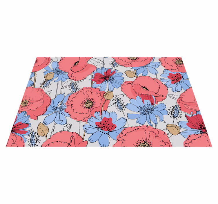 Lively botanical print floral vinyl rug - TenStickers