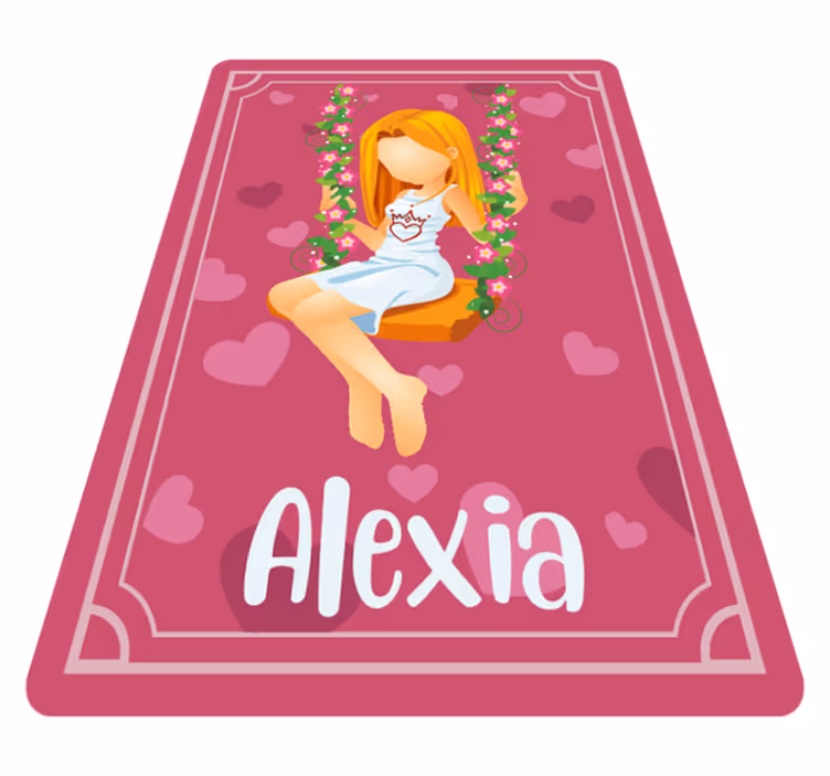 Grass swing with name teen vinyl rug - TenStickers
