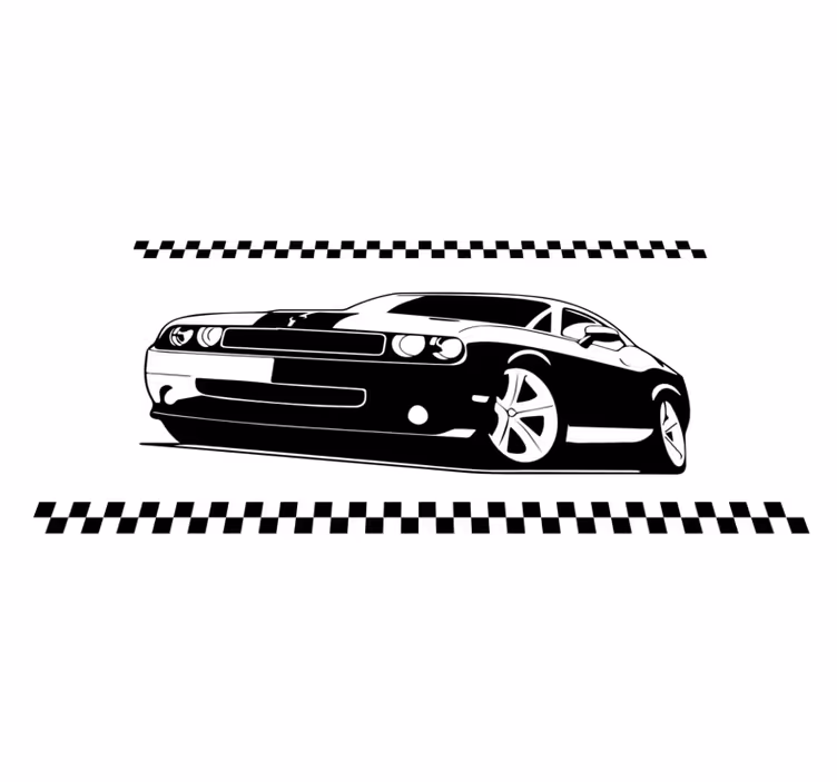 Modern Muscle Car living room rug - TenStickers