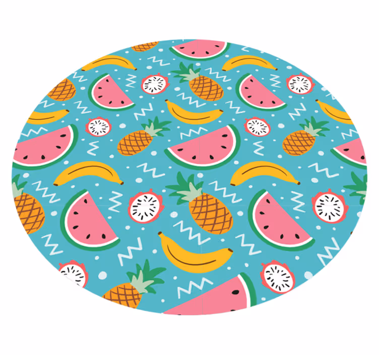 Tropical fruit fun kitchen vinyl rug - TenStickers