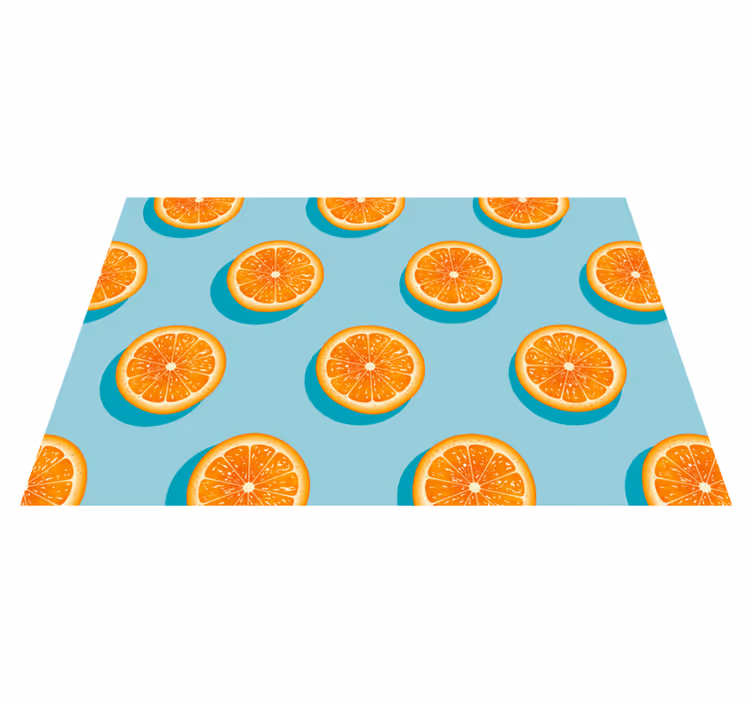 Citrus slice motif kitchen vinyl rug - TenStickers