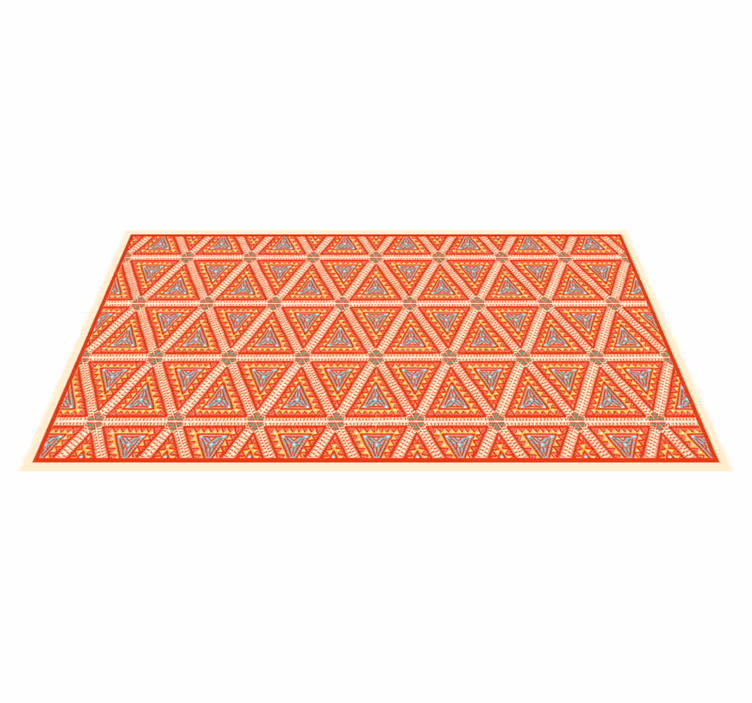 Tribal orange and pink pattern floor rug - TenStickers