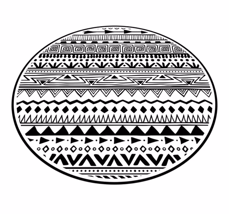 Black and white boho pattern bedroom rug - TenStickers