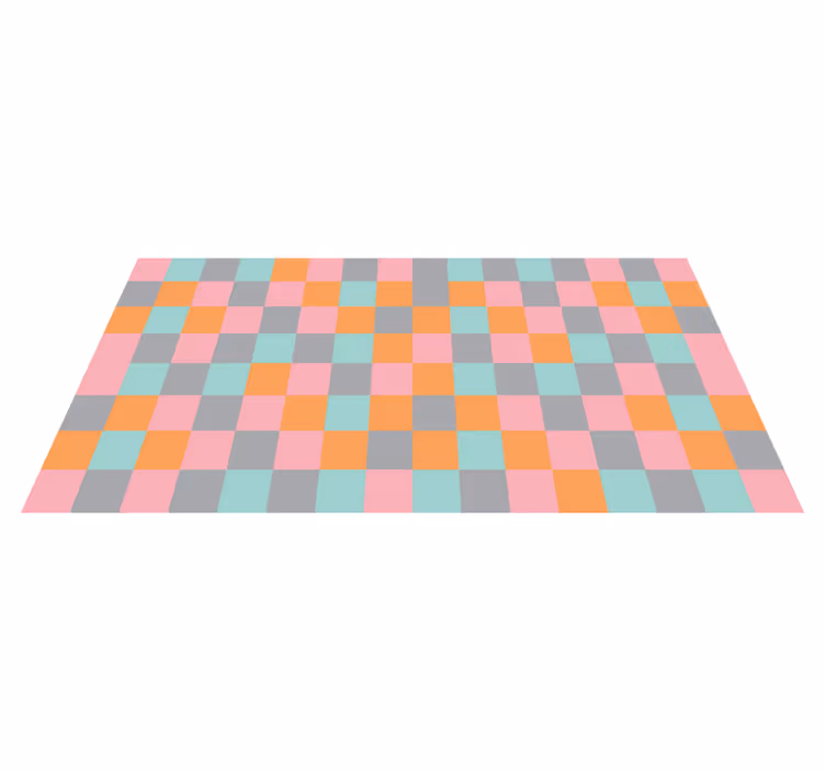 Colorful checkerboard geometric vinyl rug - TenStickers