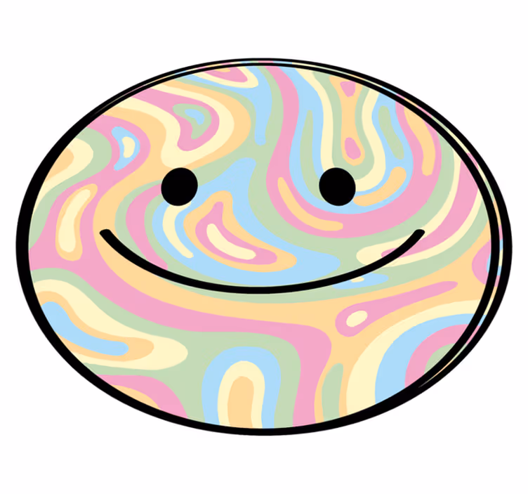 Happy Smile Circle teen vinyl rug - TenStickers