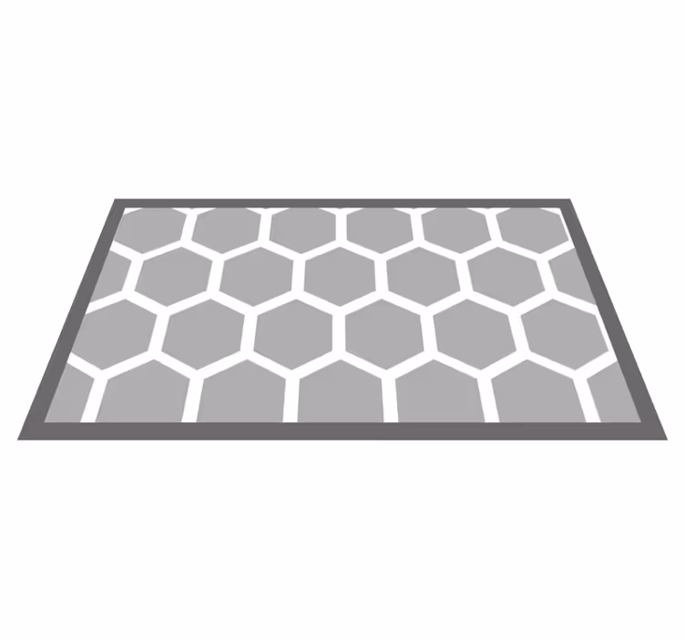 White geometric pentagons  geometric rugs - TenStickers