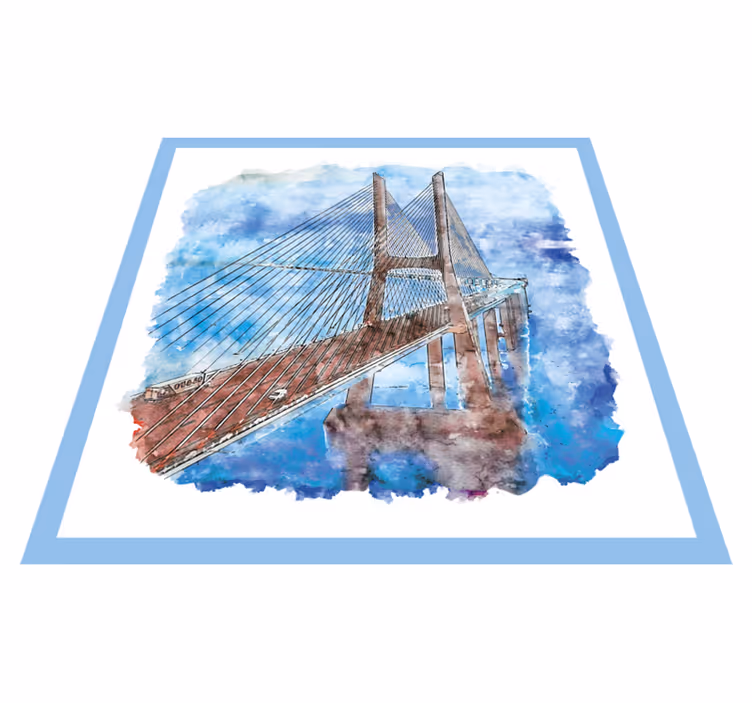 Suspension Bridge Artwork bathroom vinyl rug - TenStickers