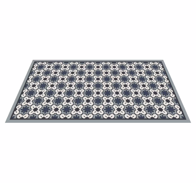 Grey classic arrangement mosaic vinyl rug - TenStickers