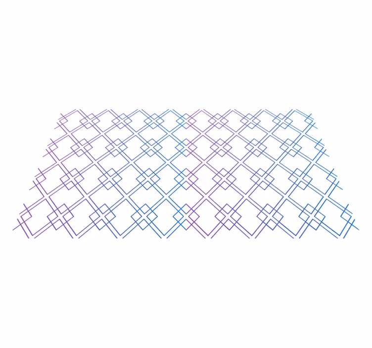 Purple and blue rhombuse and squares design rug - TenStickers