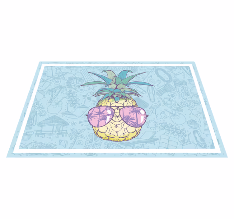Cool pineapple shades kitchen vinyl rug - TenStickers