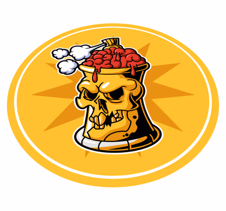 Skull Brain Bowl teen vinyl rug - TenStickers