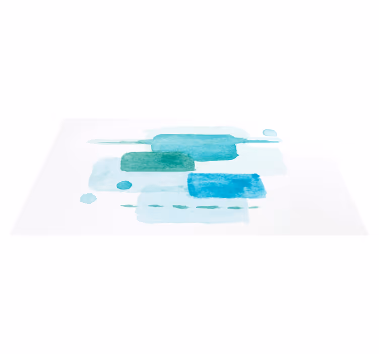 Aquatic Color Blocks living room vinyl rug - TenStickers