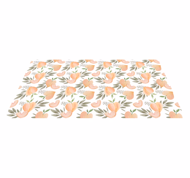 Watercolor peaches floral rug - TenStickers