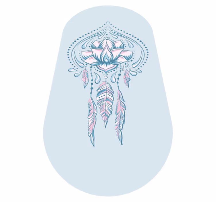 Lotus flower from the side  mandala vinyl rug - TenStickers