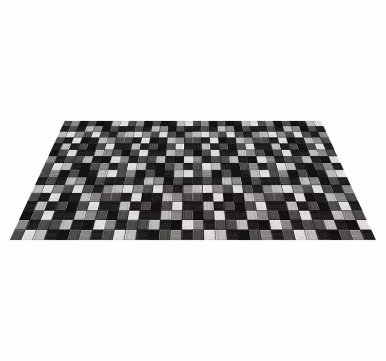 Grey shade squares bathroom vinyl rug - TenStickers