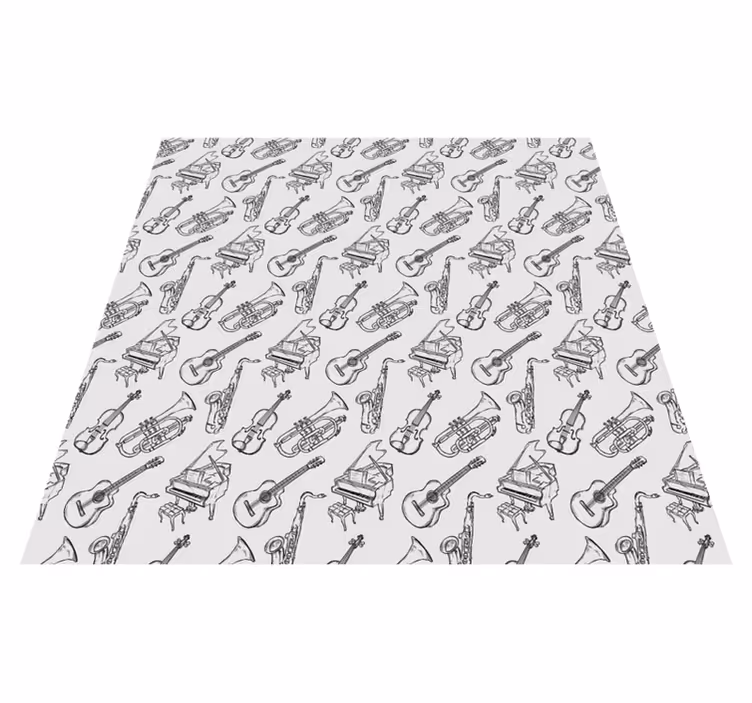 Textured vinyl rug musical instruments collection - TenStickers