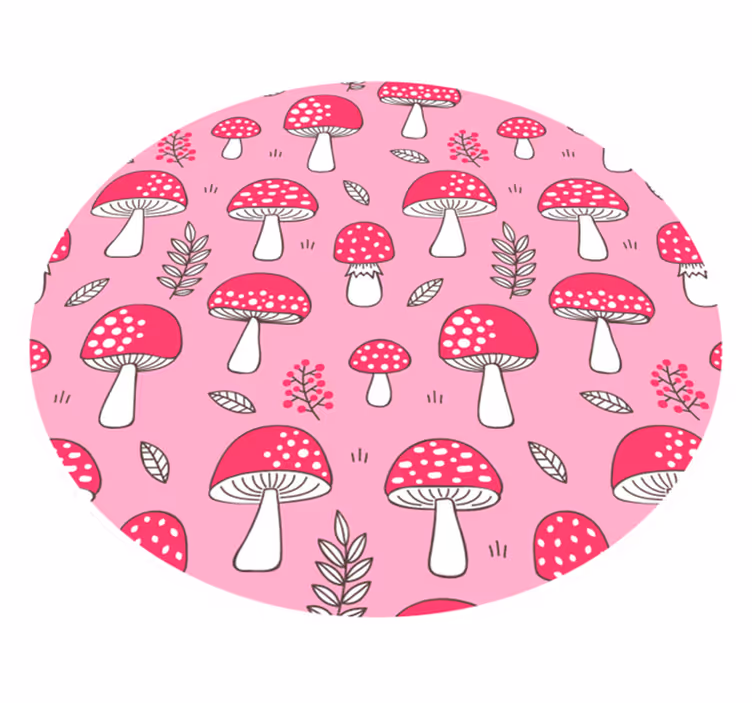 Charming Mushroom Illustration kitchen vinyl rug - TenStickers