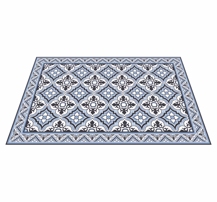 FLORAL GEO PATTERN marble vinyl rug - TenStickers