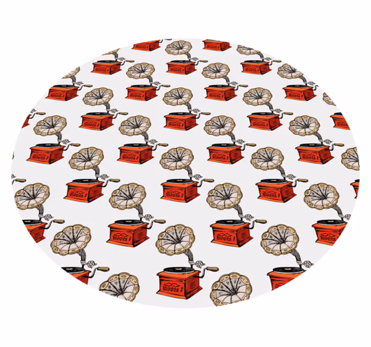 Textured vinyl rug vintage music boxes - TenStickers
