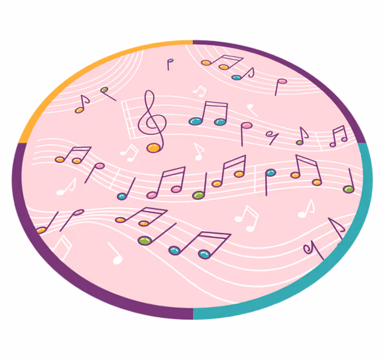 Musical Notes Motif teen vinyl rug - TenStickers