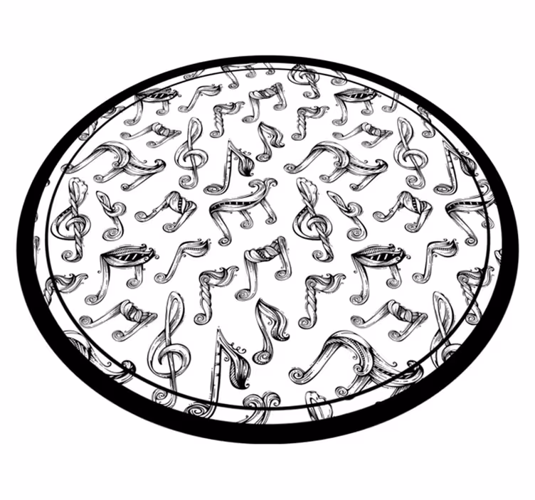 Musical Notation Pattern teen vinyl rug - TenStickers