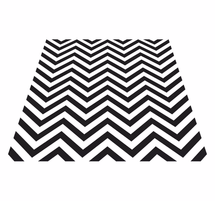 Classical black white zig zag square vinyl rug - TenStickers
