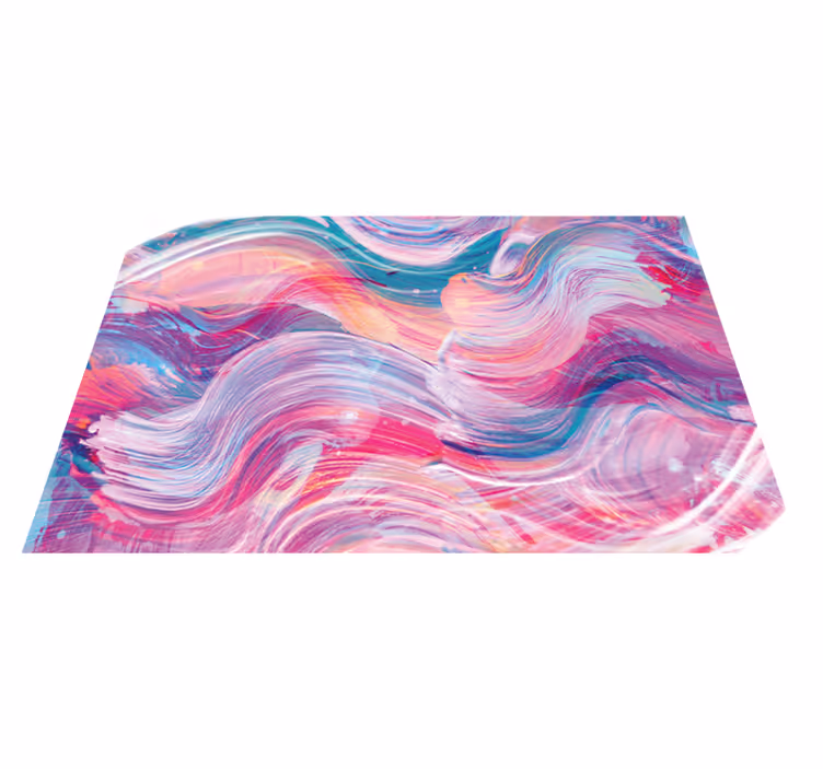 Textured vinyl rug vibrant abstract curves - TenStickers