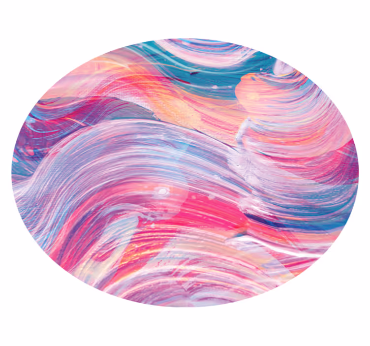 Colorful oil paint strokes circular rug - TenStickers