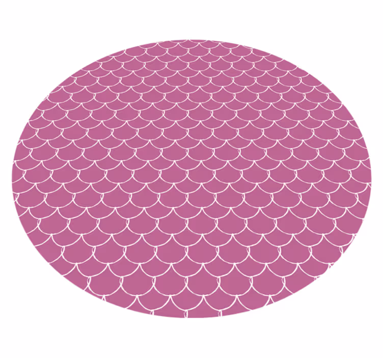 Pink scallop pattern textured vinyl rug - TenStickers
