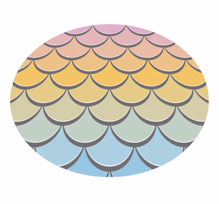 Colorful fish scales textured vinyl rug - TenStickers