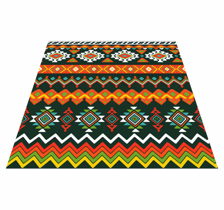 Colorful geometric design ethnic rug - TenStickers