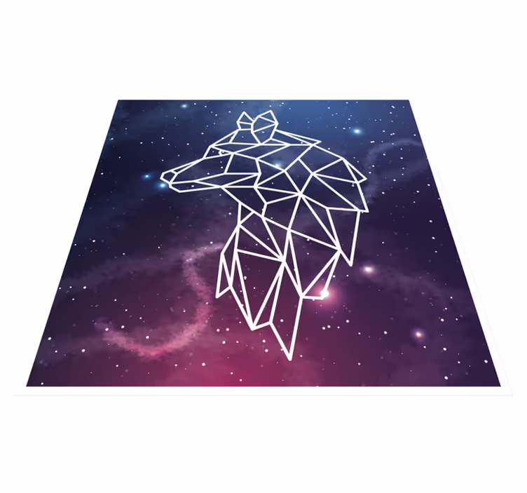 Multicolor cosmos wolf ethnic rug - TenStickers