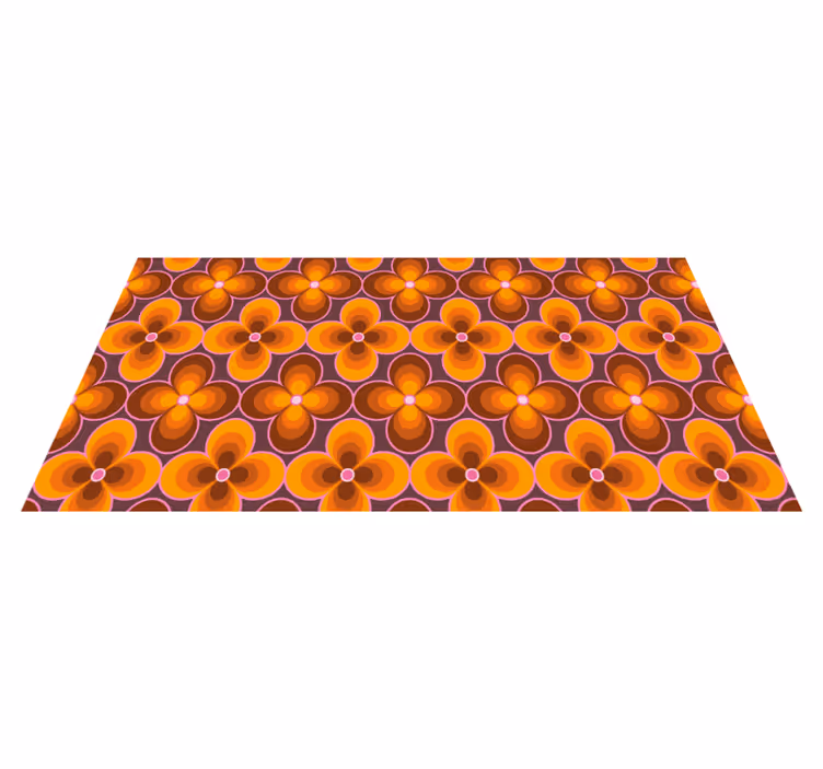 Retro floral pattern vintage vinyl rug - TenStickers