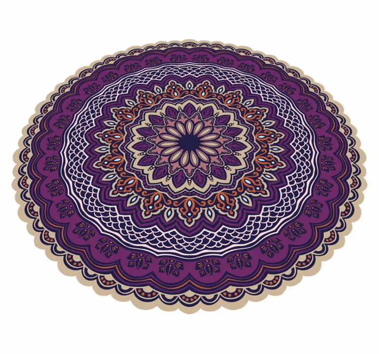 Vibrant purple design mandala vinyl rug - TenStickers