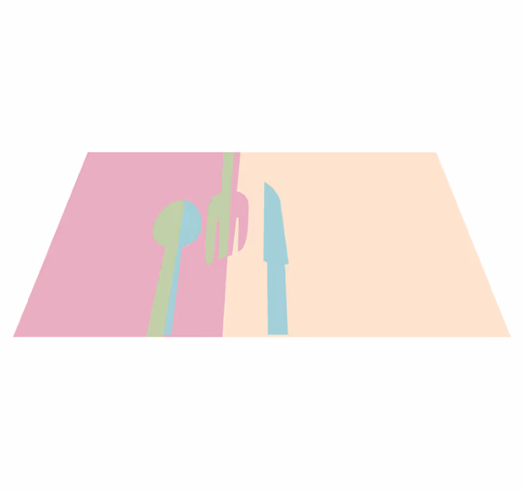 Stylish Utensil Silhouettes kitchen vinyl rug - TenStickers