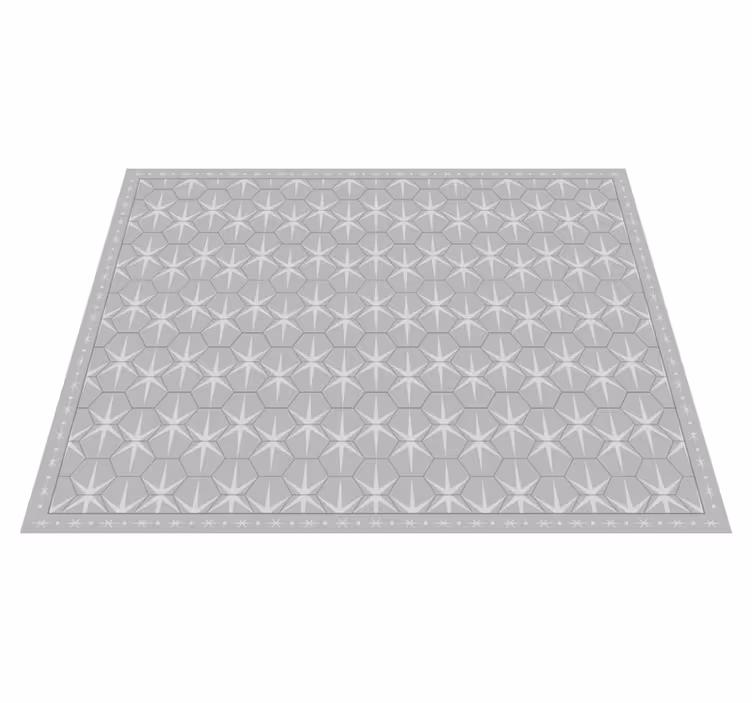 Hexagonal star pattern grey vinyl rug - TenStickers