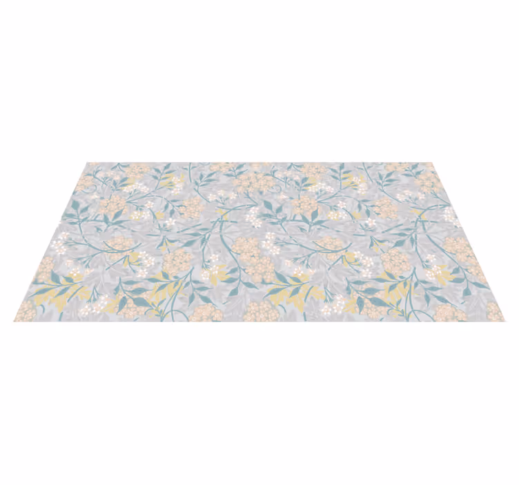 80's floral elegant pattern vintage vinyl rug - TenStickers