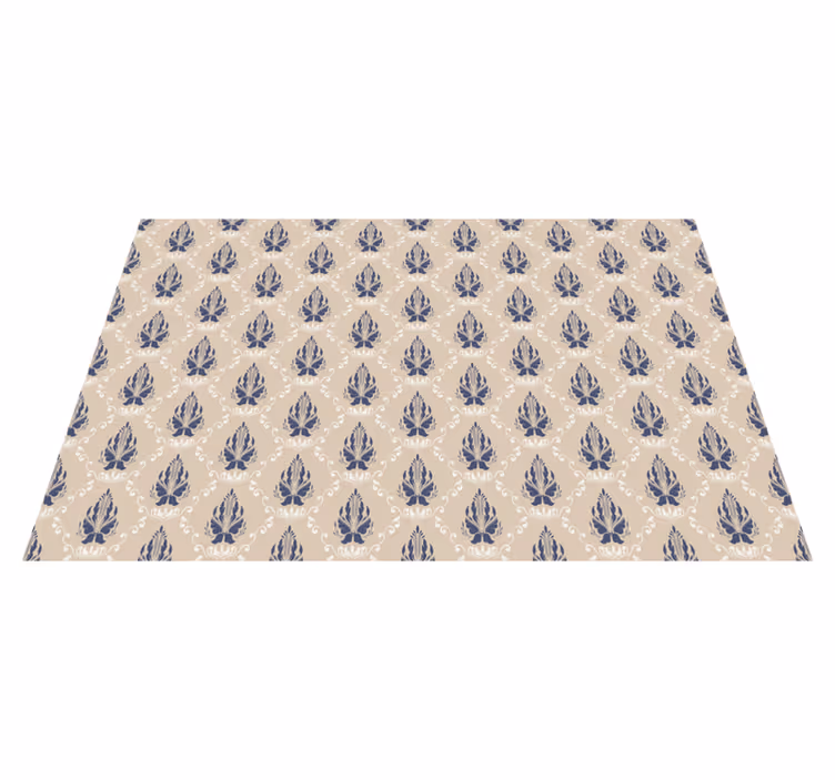 Delicate Floral Motifs living room vinyl rug - TenStickers