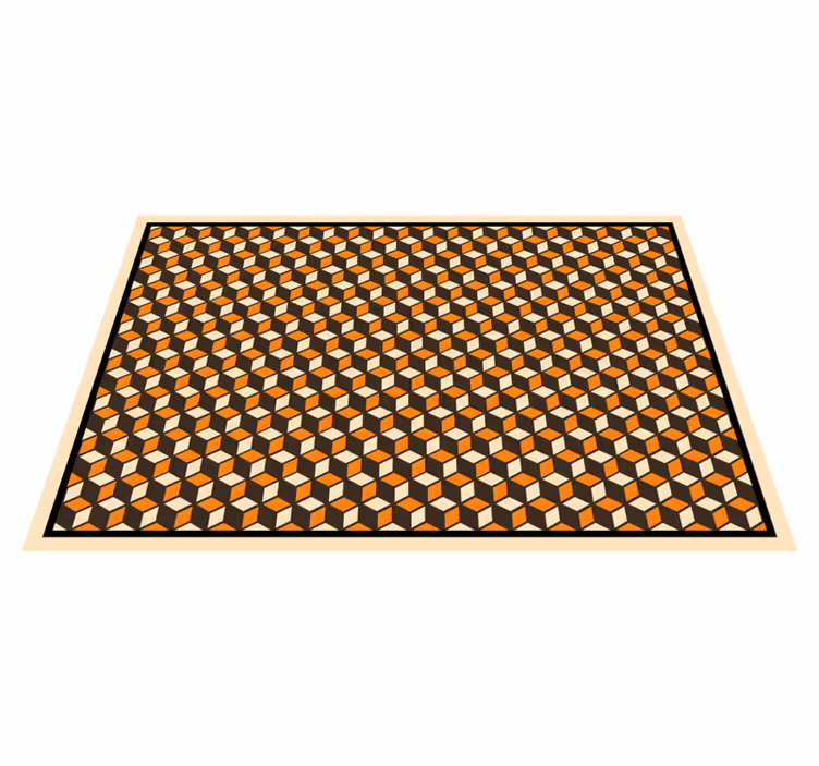 Retro geometric pattern in 3d effect rugs - TenStickers