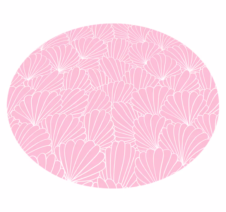 Pink Shell Pattern bathroom vinyl rug - TenStickers