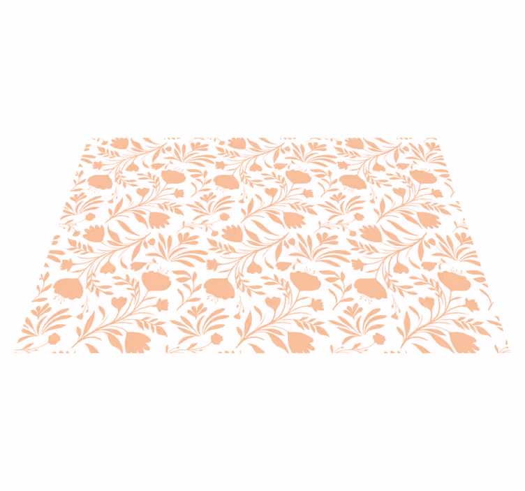 Pink vintage leaves pattern floral rug - TenStickers