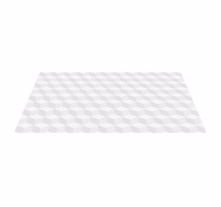 White 3D geometric cubes pattern geometric rugs - TenStickers