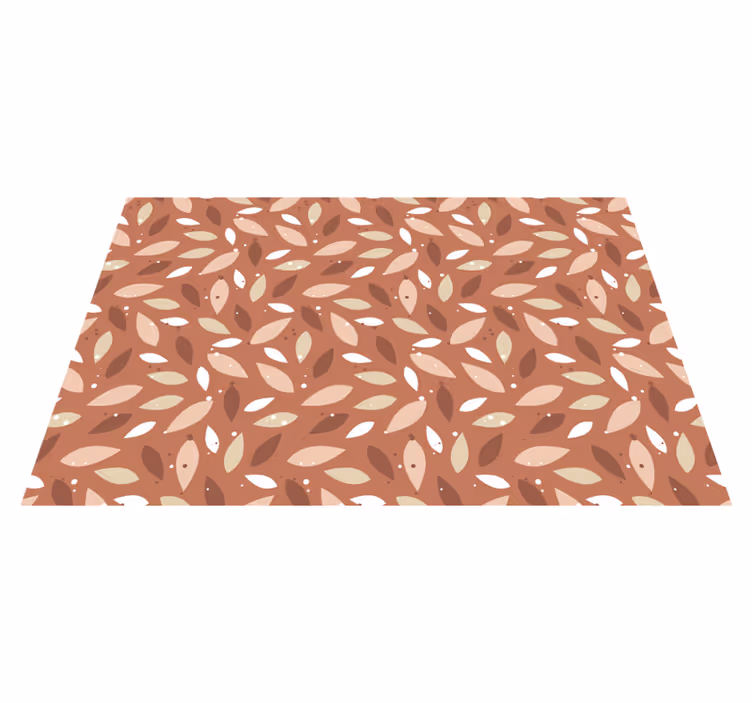 Terracotta leaves pattern floral rug - TenStickers
