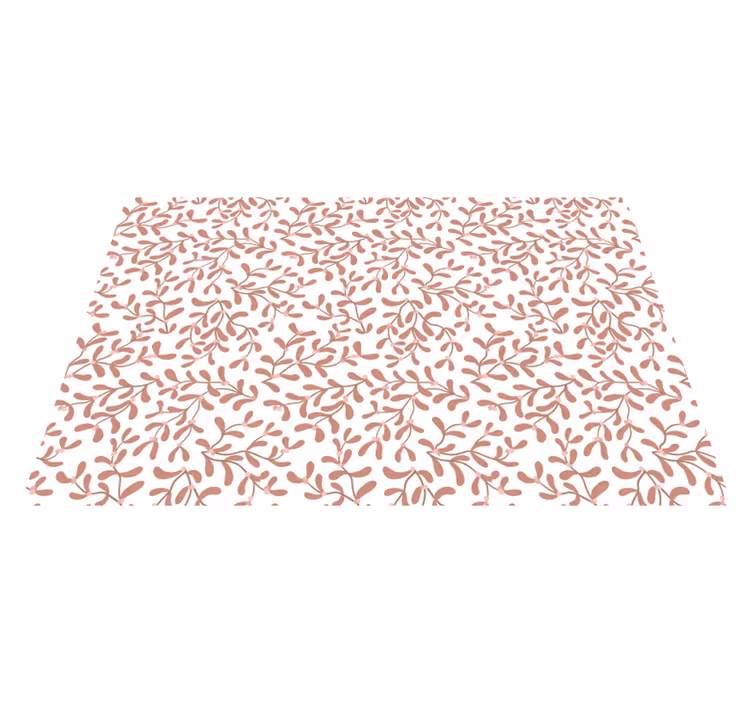 Terracotta small leaves pattern vinyl rug - TenStickers