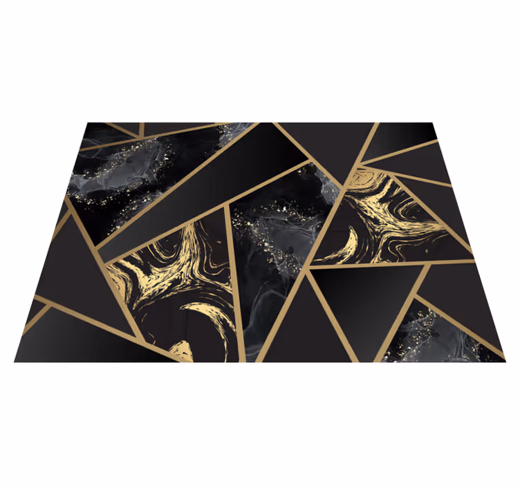Geometric Marble Fusion geometric vinyl rug - TenStickers