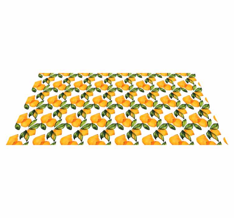Lemon Mediterranean style floral rug - TenStickers