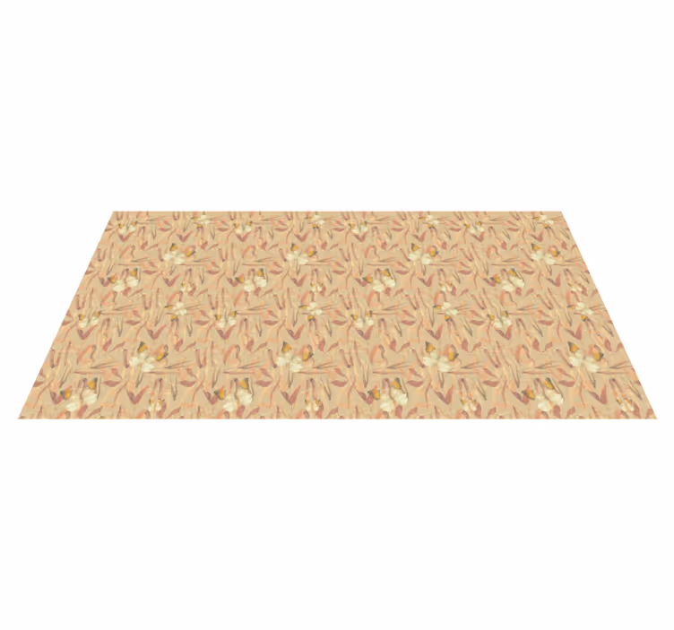 Floral patterned ensemble living room vinyl rug - TenStickers
